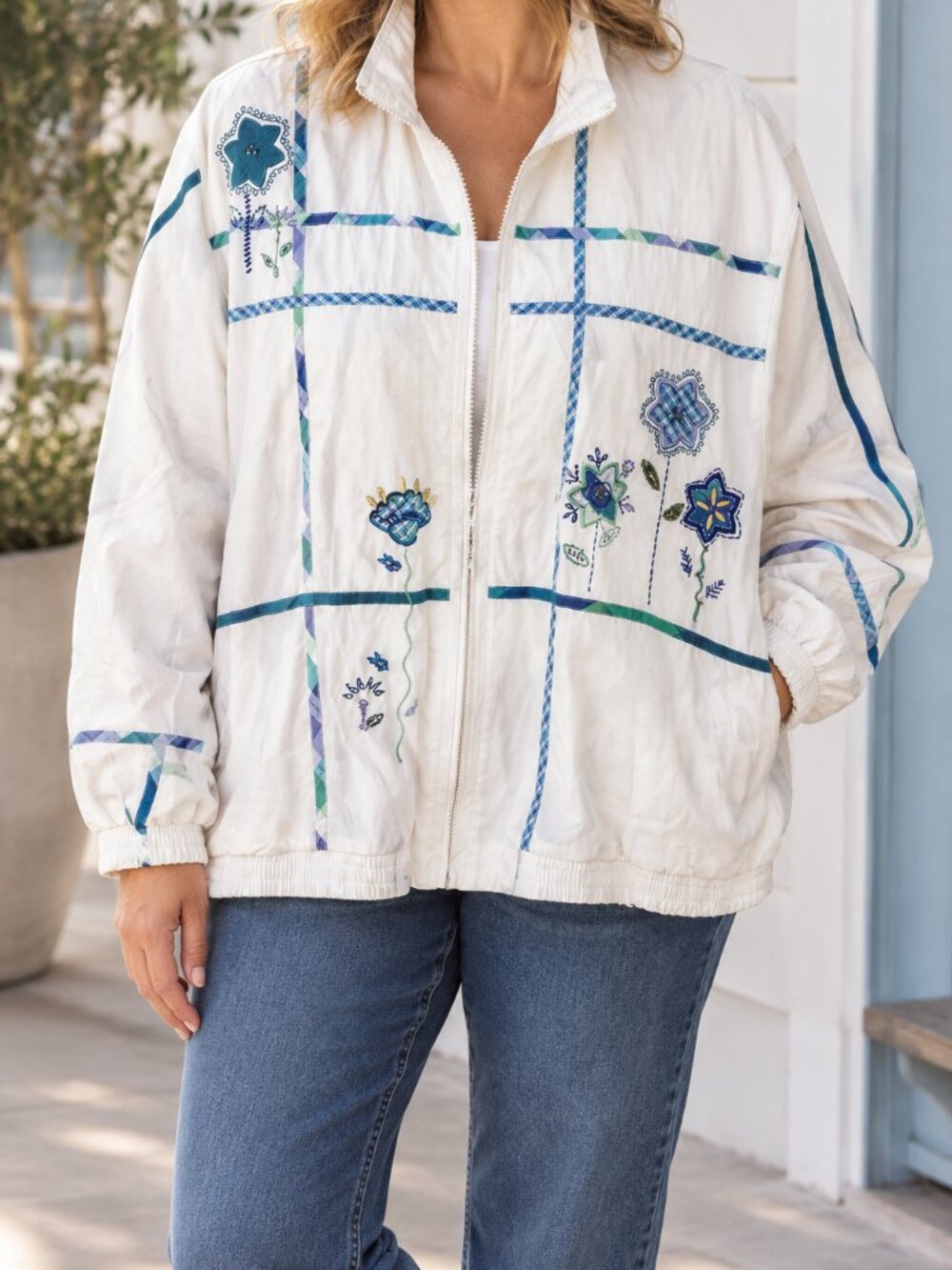 Vintage 80s Koret Embroidered Track Jacket XL
